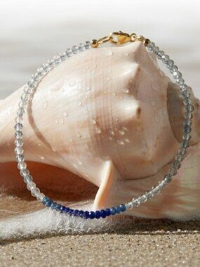 Natural Sapphire & Labradorite Bracelet in 14K Gold Filled, September Birthstone